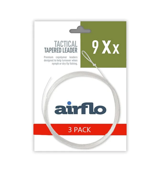 Airflo Tactical Tapered Leader 9 foot - 3 Pack