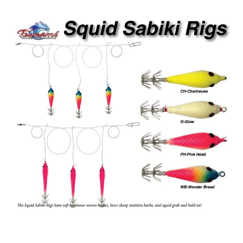 Tsunami Squid Jig Sabiki Rig 2.5" & 4"