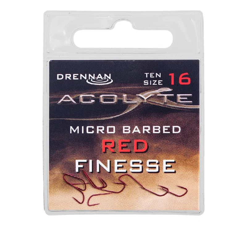 Drennan Acolyte Red Finesse Spade Barbed Hooks