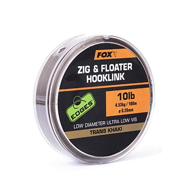 Fox Edges Zig & Floater Hooklink Line Trans Khaki