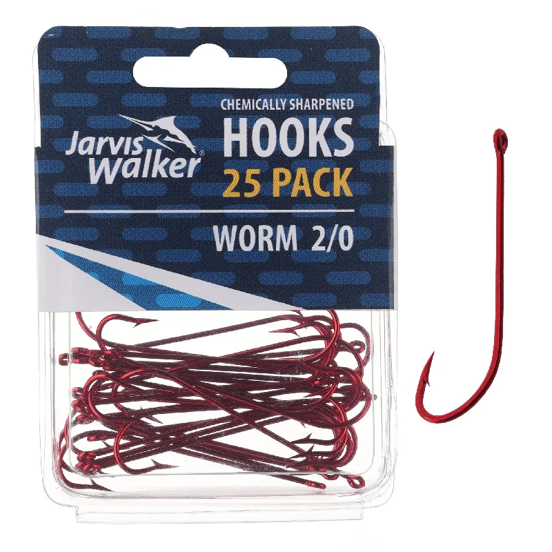 Jarvis Walker Chemically Sharpened Long Shank/Worm Hooks - 25 Packs