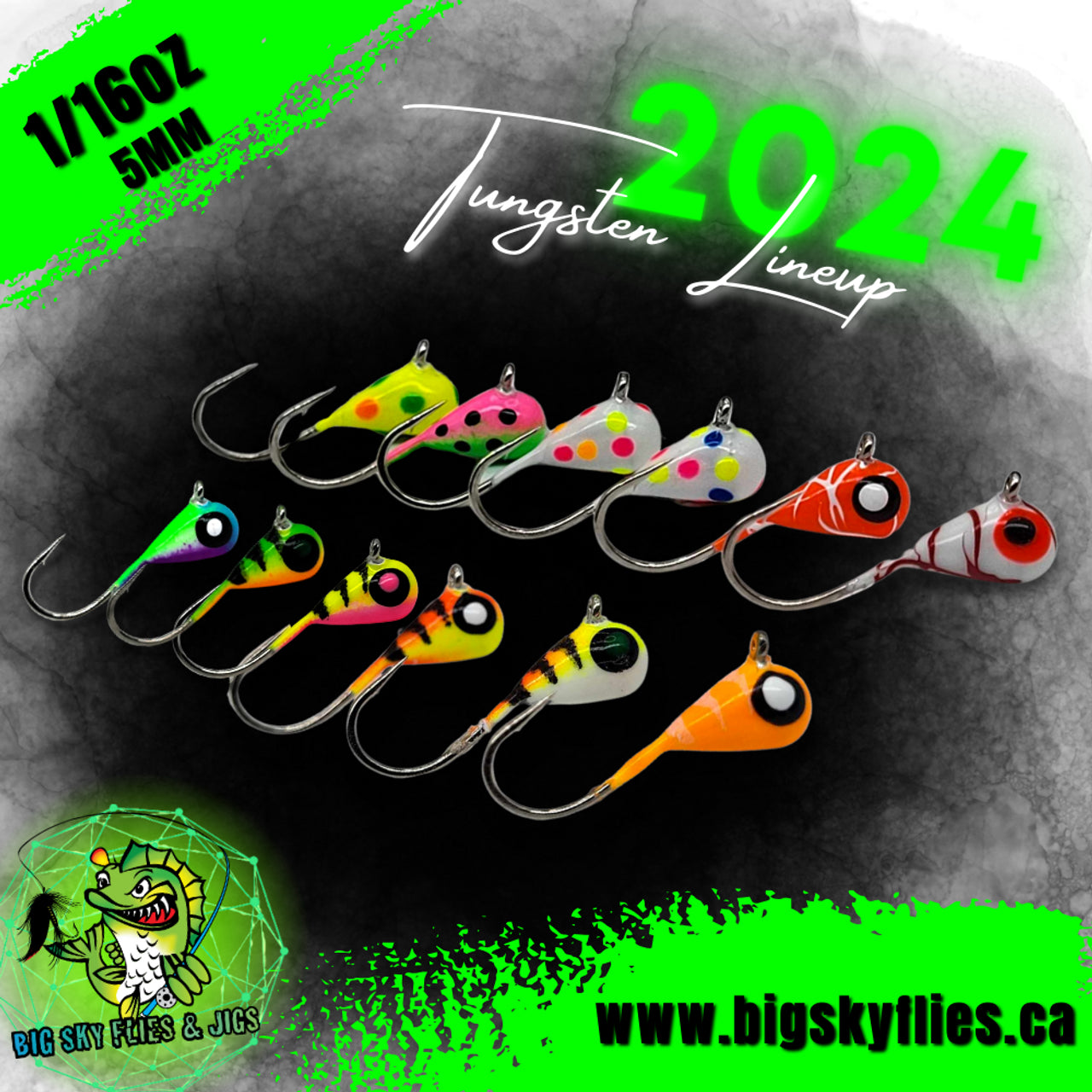 Big Sky 5mm (1/16oz) Tungsten Jigs 2pk